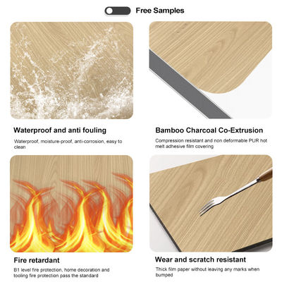 Moisture Proof Bamboo Charcoal Wall Board Wood Sheet For Modern Light Luxury Decoration