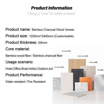 New Color PVC Bamboo Charcoal Wood Veneer Waterproof And Moistureproof Marble Wall Panel Decorative Panel For Hotel