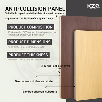 Bamboo Charcoal Wood Veneer Anti-collision Board For Hotel Decoration