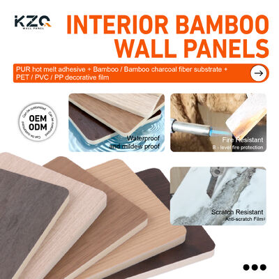 New Product bamboo charcoal wood veneer modern wall panel for Commercial Decoration