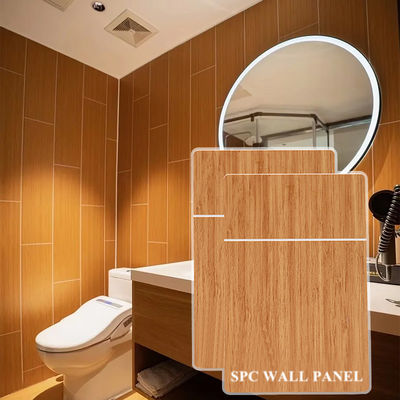 Panel de pared SPC de grano de madera sin costura de bloqueo impermeable tablero de decoración interior para el baño
