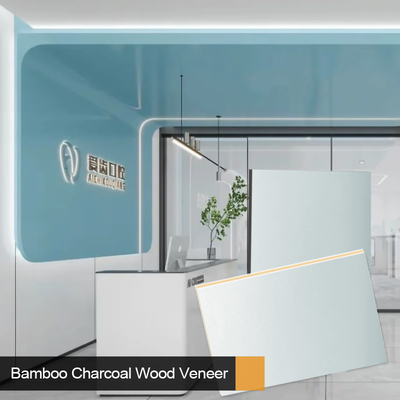 Paneles metálicos para pared con diseño de bambú y carbón vegetal, impermeables y a prueba de humedad, para espacios comerciales