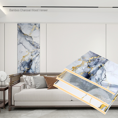 Panel de pared de bambú moderno de carbón de mármol resistente al agua y al fuego Veneer de madera para decoración de paredes de casas y oficinas