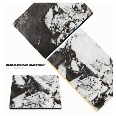 Nuevo color PVC bambú carbón chapa de madera impermeable y a prueba de humedad panel de pared de mármol panel decorativo para hotel
