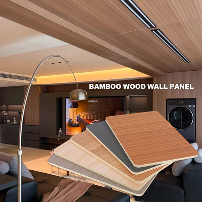 Panes decorativos interiores de madera de bambú de carbón de madera de fondo de PVC tablero de pared de PVC paneles de pared de PVC para oficinas de hoteles techos suspendidos