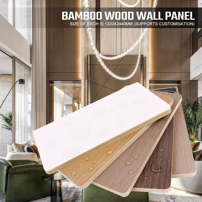 Panel de pared de PVC con veta de madera de 5 mm, panel de pared decorativo interior flexible, panel de pared de fibra de bambú
