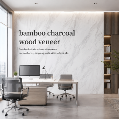Panel de pared de mármol pvc Bambú Carbón de madera Veneer Interior Decorativo para oficina