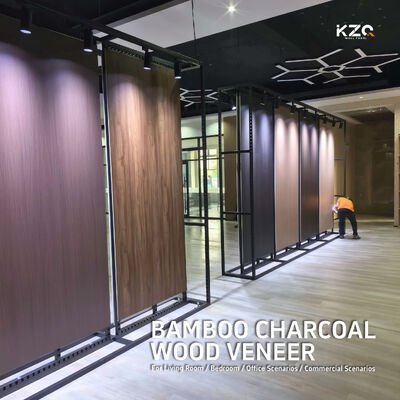 Paneles decorativos de interiores Bambú Carbón de madera Veneer para decoración de paredes