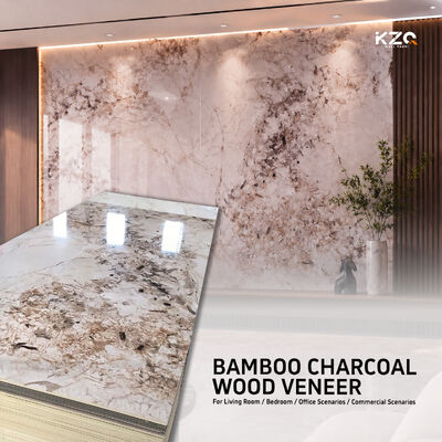 Panel de pared de mármol 3D Veneer de madera de bambú y carbón para decoración de hoteles