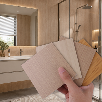 Moderno impermeable impermeable B1 panel de pared SPC con fácil instalación para el baño y la ducha